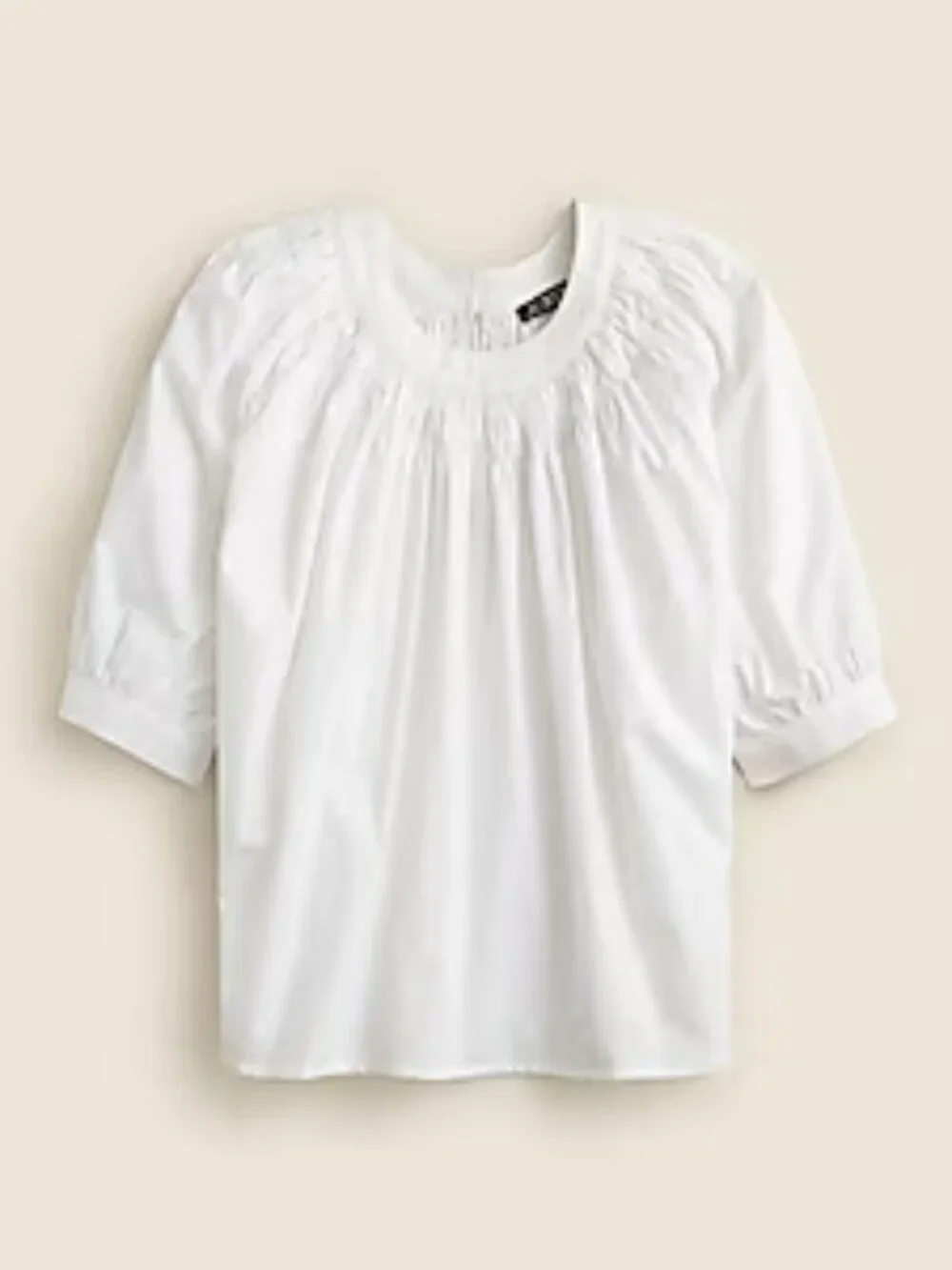 J. Crew Smock neck puff sleeve top in cotton poplin XS Like New